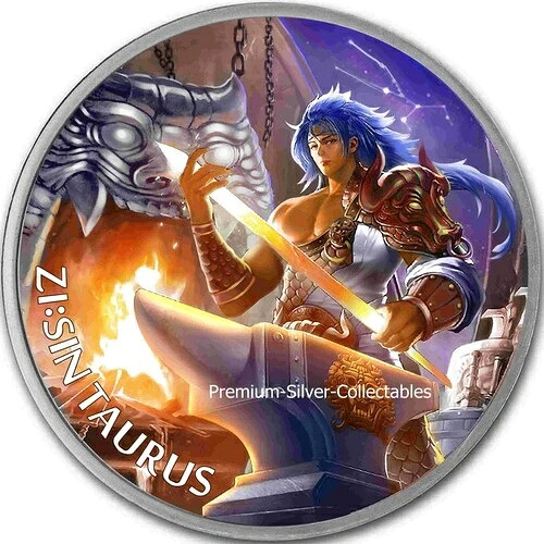2021 韓国 ZI:Sin Taurus 1オンス純銀カラーコイン!