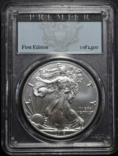 2018-W バーニッシュドシルバーイーグル $1 PCGS SP70 ファーストエディション、送料無料