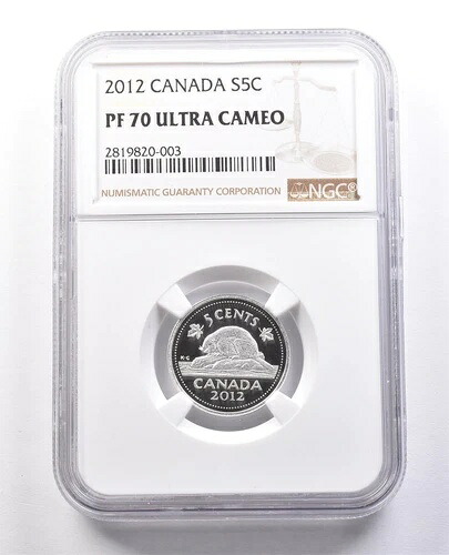 2012年 カナダ 5セント銀貨 PF70 UCAM NGC *0011