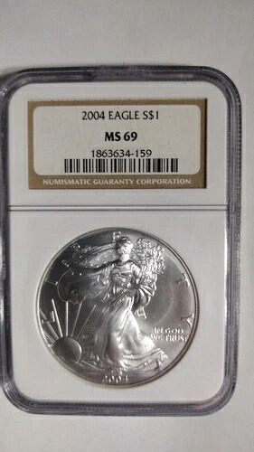 MS69 2004 アメリカンシルバーイーグル NGC ブラウンラベル