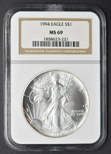 1994年 シルバーイーグル NGC MS69 $1 - コインジャンクション -
