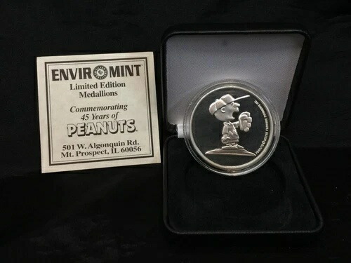 1995年 ピーナッツ チャーリー・ブラウン 45周年記念 1オンス シルバー (.999) コイン