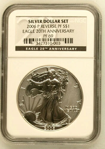 2006年 P シルバーイーグル NGC PF-69 リバースプルーフ 20周年記念 公式米国造幣局セット 44,330円
