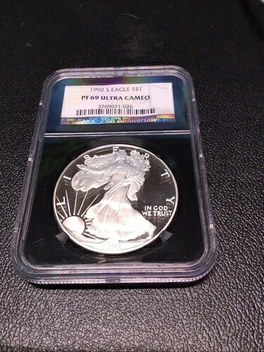 1992年 Sプルーフ シルバーイーグル NGC PF 69 ウルトラカメオ ブラックコア