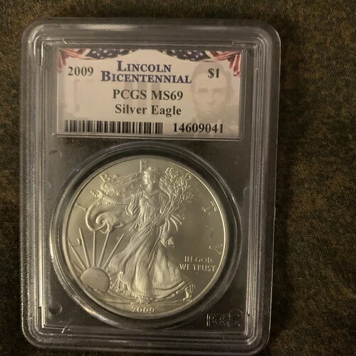2009年リンカーン・バイセンテニアル・アメリカン・シルバー・イーグル $1 PCGS MS69