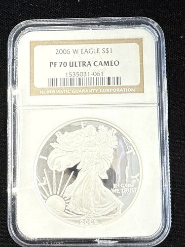 2006-W プルーフ シルバー イーグル $1 NGC PF 70、ウェストポイント造幣局 #7648