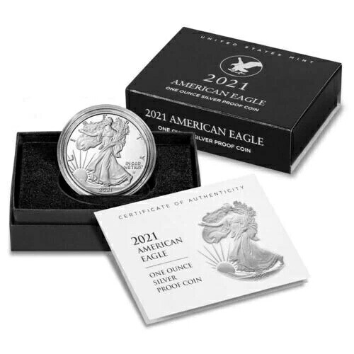 手持ち - 2021-W $1 アメリカン シルバー イーグル プルーフ タイプ 2 オリジナルパッケージ COA 44,330円