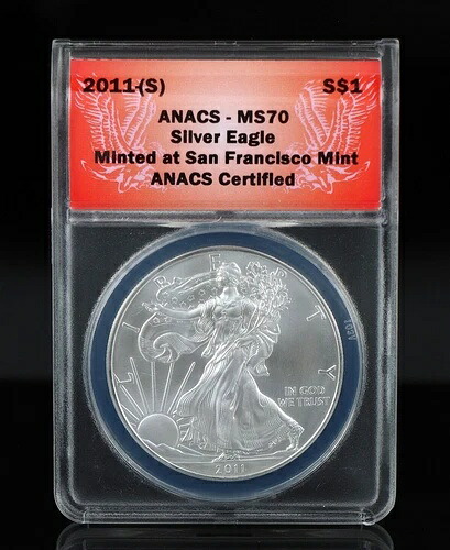 2011年-(S) ANACS MS70 1オンス アメリカンシルバーイーグル「緊急ドル」S$1コイン