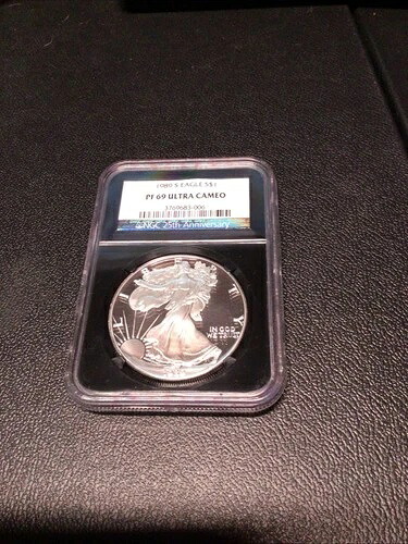1989年 Sプルーフ シルバーイーグル NGC PF 69 ウルトラカメオ ブラックコア