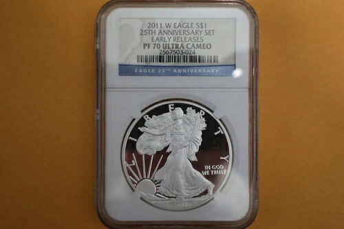 2011-W プルーフ シルバー イーグル NGC PF70 ウルトラカメオ アーリーリリース - 角欠けあり