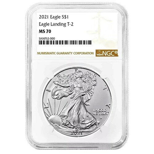 2021年 $1 タイプ2 アメリカン 1オンス シルバー イーグル NGC MS70 ブラウンラベル