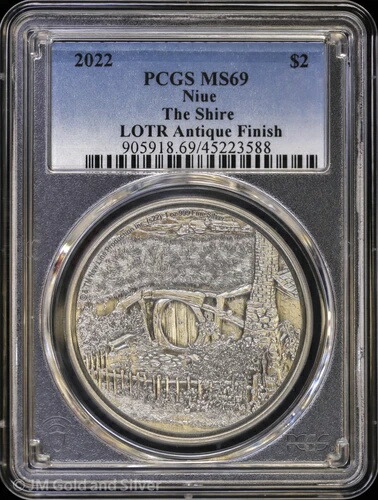 2022年 ニウエ 1オンス シルバー アンティーク仕上げ ザ・シャイア PCGS MS 69 | ロード・オブ・ザ・リング