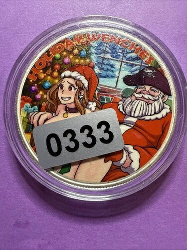 ホリデーウェンチーズロッカーミント - 1トロイオンスシルバーノーティサンタクリスマスアートラウンド