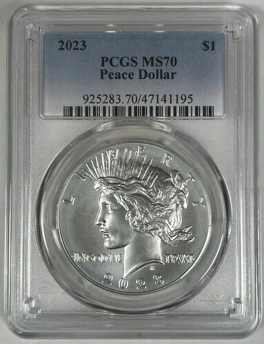 2023年ピースシルバー1ドルコイン PCGS MS 70
