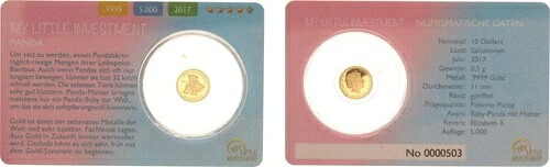 サロモン諸島 10ドル金貨 2018年 マイ・リトル・インベストメント - パンダプルーフ 130755- 40,040円