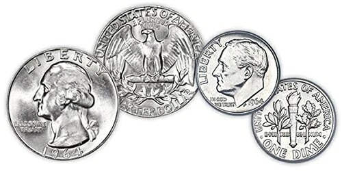 1965年以前の米国銀貨ミックス - 額面1.00ドル