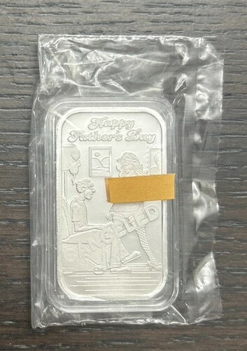 CMG Mint ハッピーファーザーズデー「キャンセル」1オンス .999 シルバーアートバー COA 付き