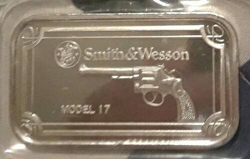 SMITH & WESSON モデル 17 1オンス .999 純銀バー 非常に素晴らしい!!
