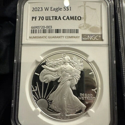 2023-W プルーフ 1ドル アメリカン シルバー イーグル NGC PF70UC ブラウンラベル