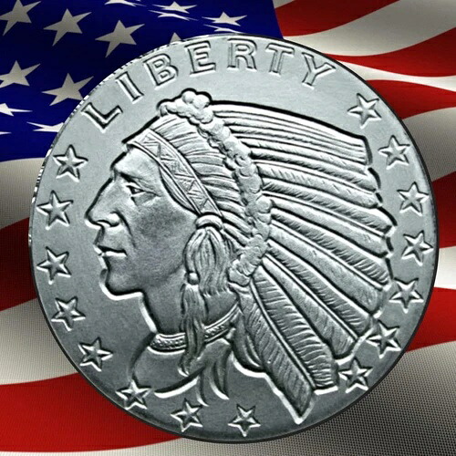 1 トロイオンス。Incuse Indian Authentic Silver Round| 記念品。