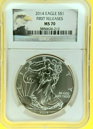 2014年 アメリカンイーグル シルバードル $1 BU MS70 ファーストリリース 1オンス シルバー .999