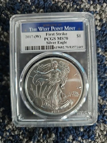 2017-W アメリカン シルバー イーグル 1 ドル コイン - PCGS 認定 MS-70 - ファースト ストライク