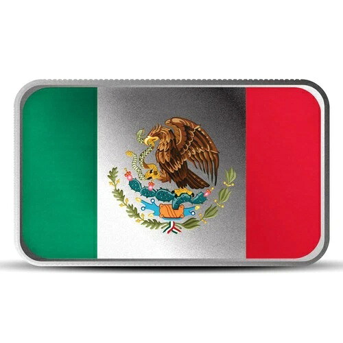 1オンス メキシコ国旗 シルバーバー（カラー）