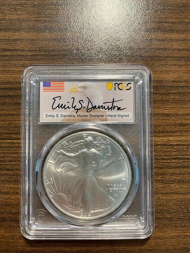 2021年 アメリカン シルバー イーグル ASE $1 PCGS MS 70 タイプ2 2 ファーストストライク ダムストラ サイン