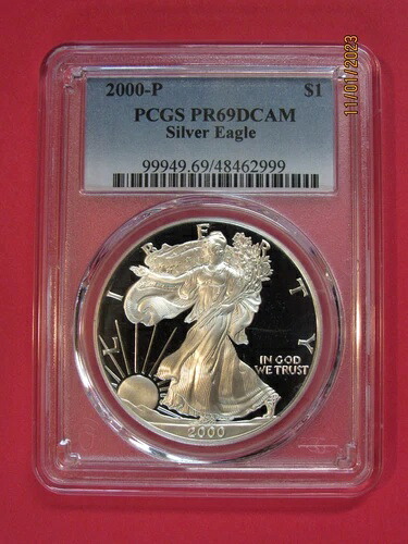 2000-P シルバーイーグルプルーフ「PCGS PR69DCAM」