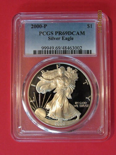 2000-P シルバーイーグルプルーフ「PCGS PR69DCAM」