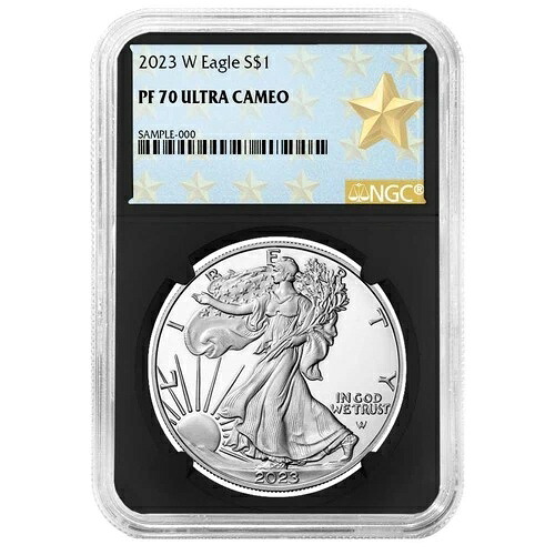 2023-W $1 1オンス プルーフ アメリカン シルバー イーグル NGC PF70UC ウェストポイント スターラベル