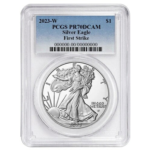 2023-W プルーフ 1ドル アメリカン シルバー イーグル PCGS PR70DCAM FS ブルーラベル