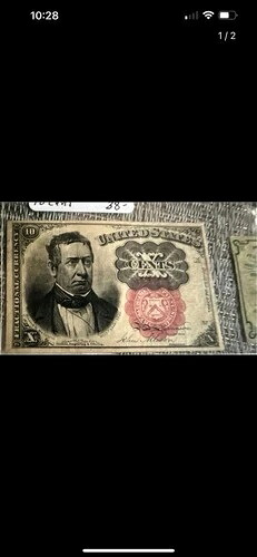 10セント米国分数紙幣ヴィンテージコレクターズアイテム