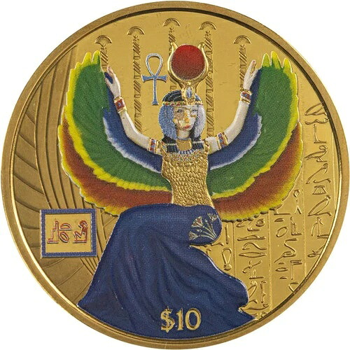 2023年 エジプト神イシス 1オンス プルーフ金メッキ銀貨｜WORLD RESOURCE【QUEEN店】