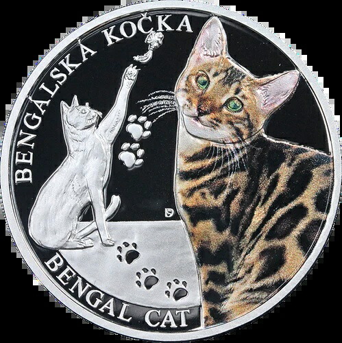 2025 ニウエ 1オンス シルバー 1 NZD 猫種 ベンガル猫 プルーフカラー OGP - 在庫あり 42,240円