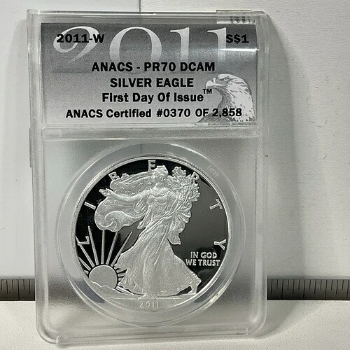 2011-W ANACS PR70 DCAM シルバーイーグル 発行初日 - 2858号機中第0370号機