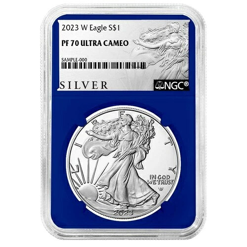 2023-W プルーフ 1ドル アメリカン シルバー イーグル NGC PF70UC ALS ラベル ブルーコア 42,240円