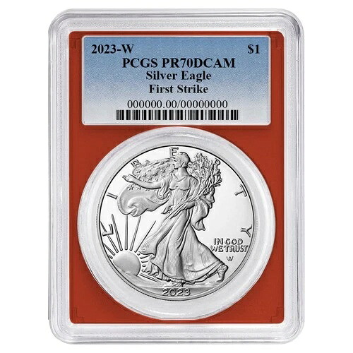 2023-W $1 1オンス プルーフ アメリカンシルバーイーグル PCGS PR70DCAM FS ブルーラベル レッドフレーム