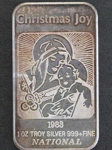1983年 ナショナルミント クリスマスジョイ シルバーアートバー NA-32 P2231｜WORLD RESOURCE【QUEEN店】