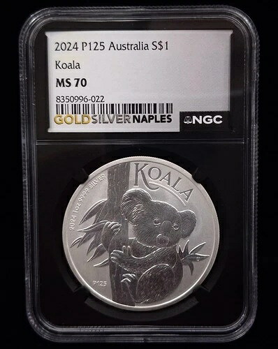 2024年 P125 オーストラリア S$1 コアラ NGC MS70 1オンス .9999 純銀貨 (I-20803)｜WORLD RESOURCE【QUEEN店】