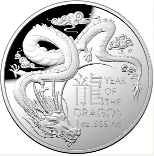 2024年 オーストラリア王立造幣局 龍年 ドーム型プルーフ 1オンス 銀貨