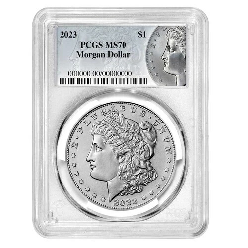 2023年 1ドル モルガン銀貨 PCGS MS70 モルガンラベル