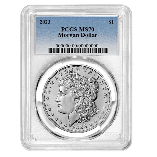 2023年 1ドル モルガン銀貨 PCGS MS70 ブルーラベル 44,880円