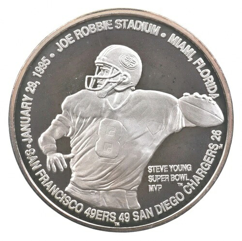 2オンス シルバーラウンド スーパーボウル XXIX サンフランシスコ 49ers サンディエゴ チャージャーズ NFL *6185