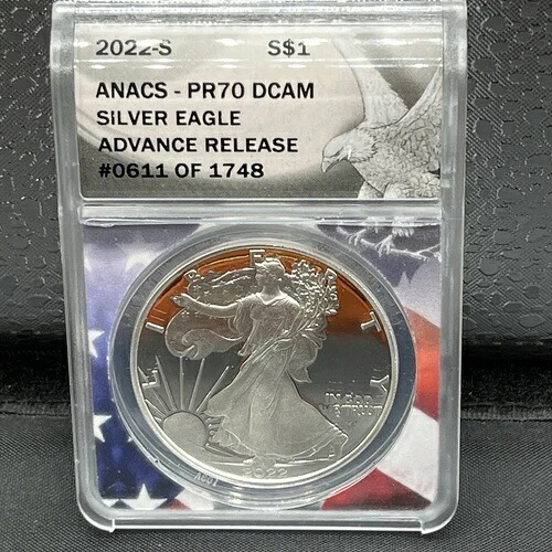 2022-S ANACS PR70 DCAM アドバンスリリース シルバーイーグル ケース付き|WORLD RESOURCE【QUEEN店】