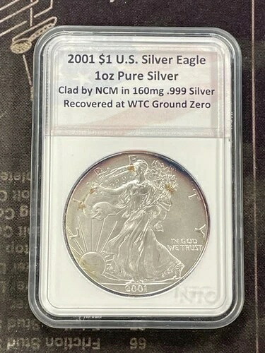 アメリカ合衆国 2001年 アメリカンイーグル シルバードル WTC グラウンドゼロ記念品 (MAD062761)