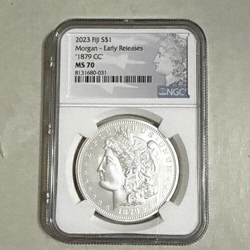 2023年フィジー・モルガン銀貨早期リリース NGC MS70「1879 CC」