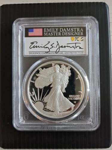 2022 W プルーフ シルバーイーグル PCGS PR70 DCAM エミリーダムストラ 2024 WP ミントハードから-