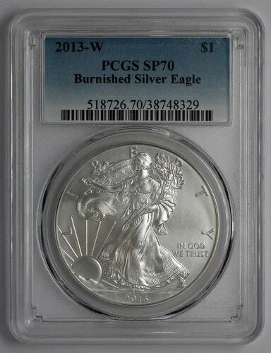 2013 W $1 バーニッシュド アメリカン シルバー イーグル PCGS SP70