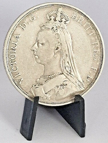 銀貨: 1887年 ヴィクトリア女王 英国「ジュビリーヘッド」 シルバークラウン .925-